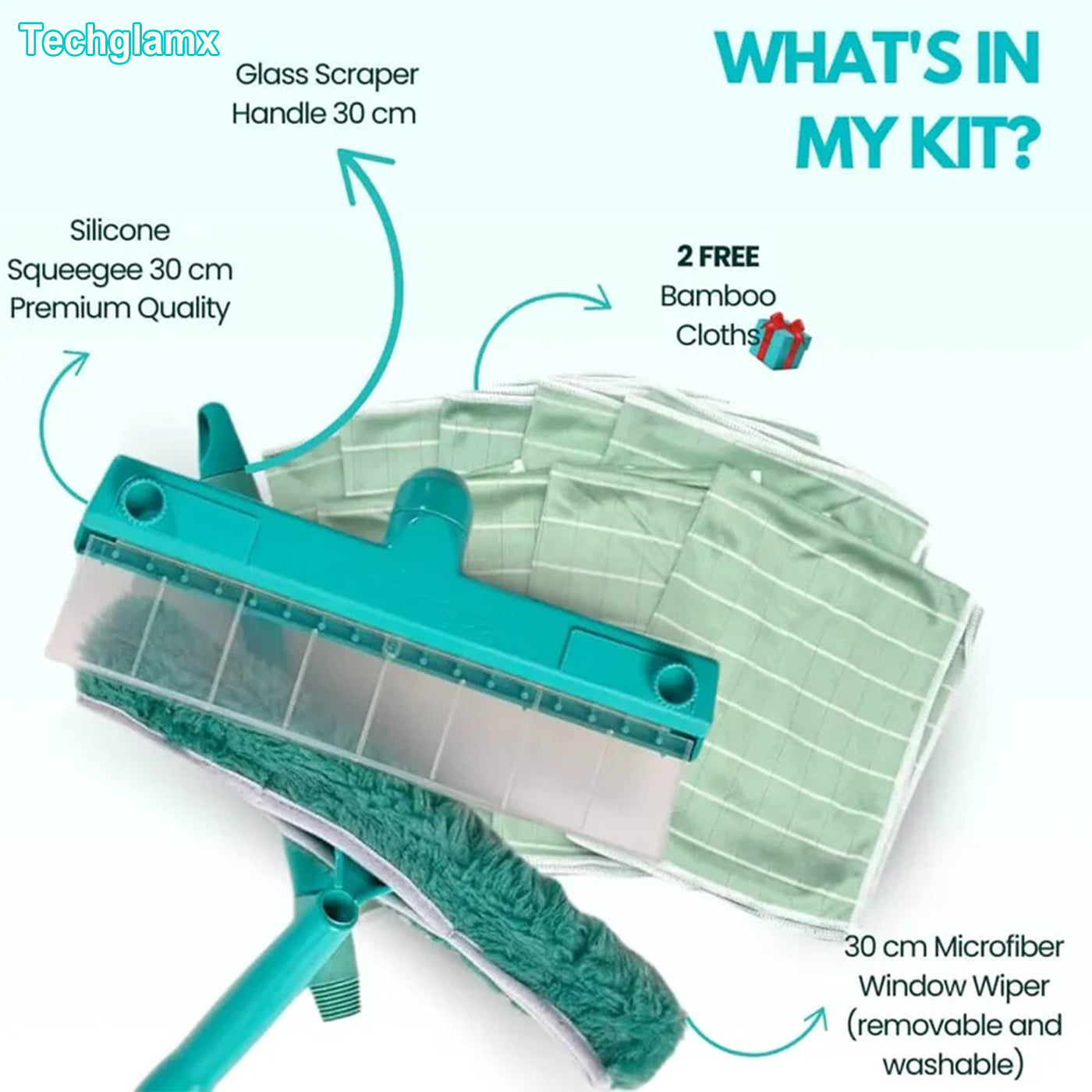 ✨Techglamx Recyclable Silicone Window Squeegee Kit🔥