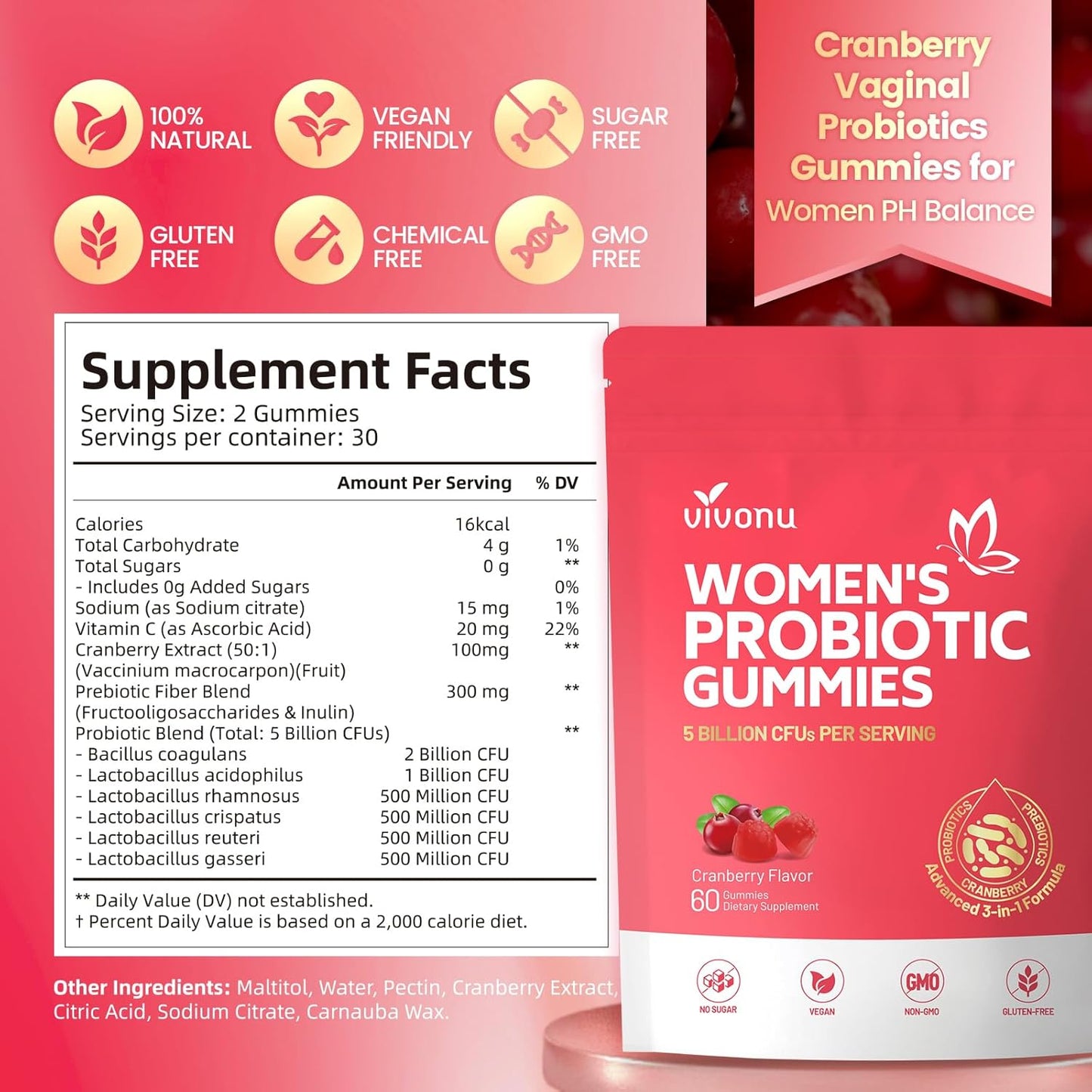 Final 3 Hours:🔥Daily Balance Gummies for Women – With Cranberry & Vitamin C for Gut & Immune Support